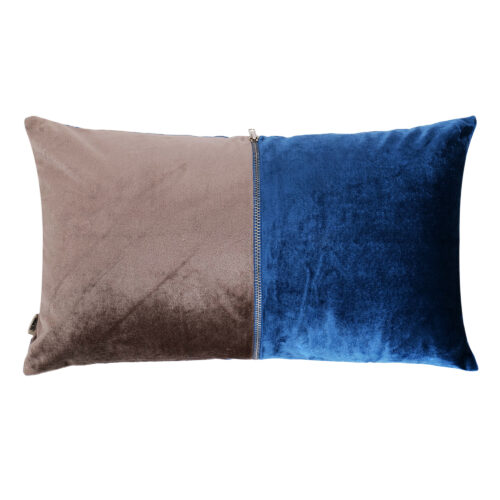 Plush Lumbar – Taupe & Ultramarine