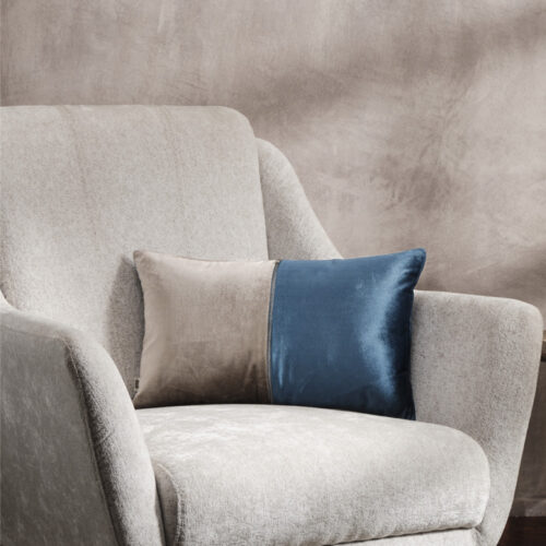 Plush Lumbar – Taupe & Ultramarine