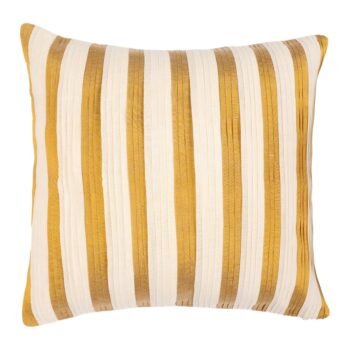 Off-White & Gold Square Cushion Cover
