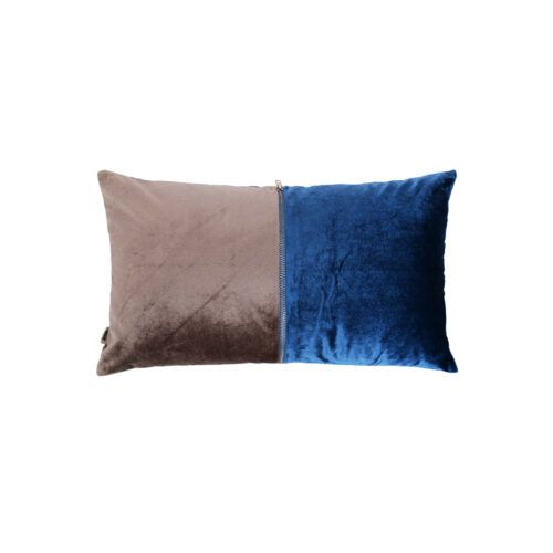Plush Lumbar – Taupe & Ultramarine