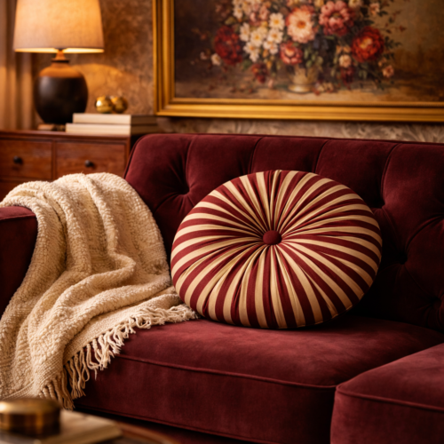 Button – Wine & Beige